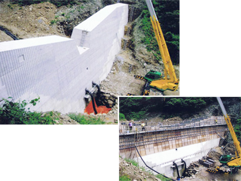 クレーン作業 ダム建設 公共事業